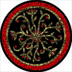 Indian flowers black mosaic design