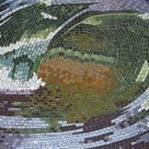 morning wave mosaic mural ungrouted